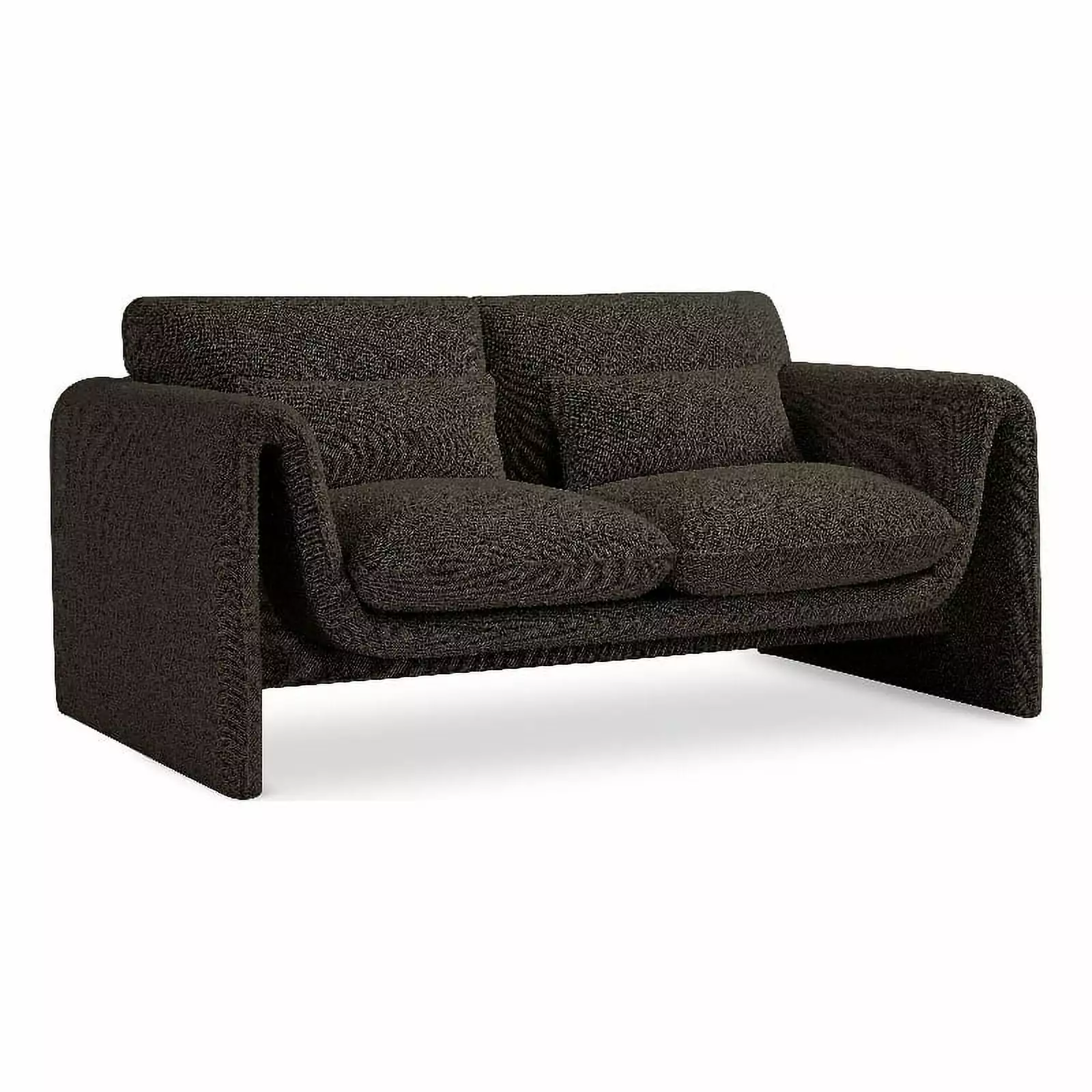 Meridian Furniture Stylus Brown Boucle Fabric Loveseat