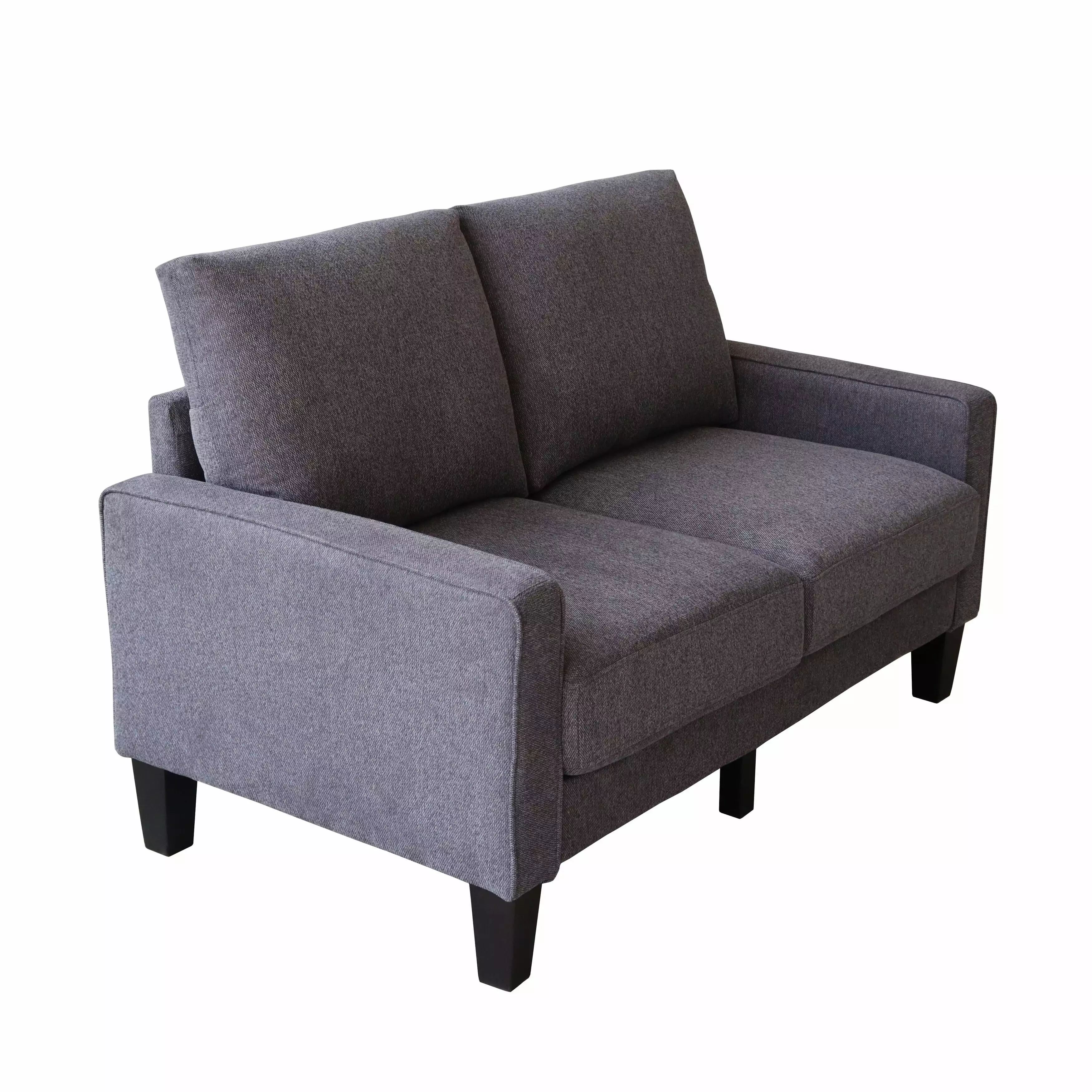 Modern Living Room Furniture Loveseat Dark Grey