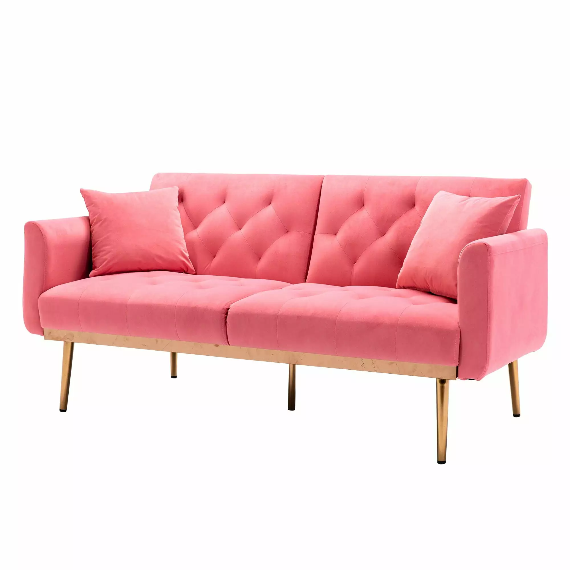 Modern Sofa Accent Sofa Loveseat Sofa with Metal Feet Peach