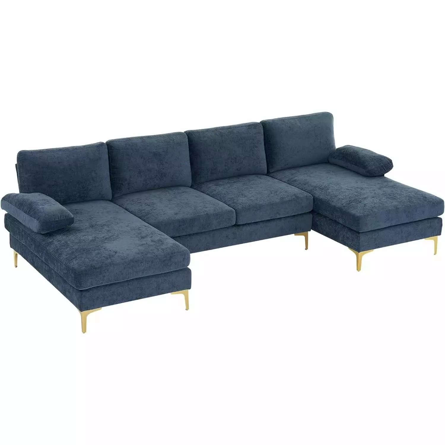 Modular Sectional Sofa Couch. 110 Chenille U-Shaped Couch Sofa 4-seat Modular Large Sectional Couch with Ottoman for Living Room. Upholstered Cushion