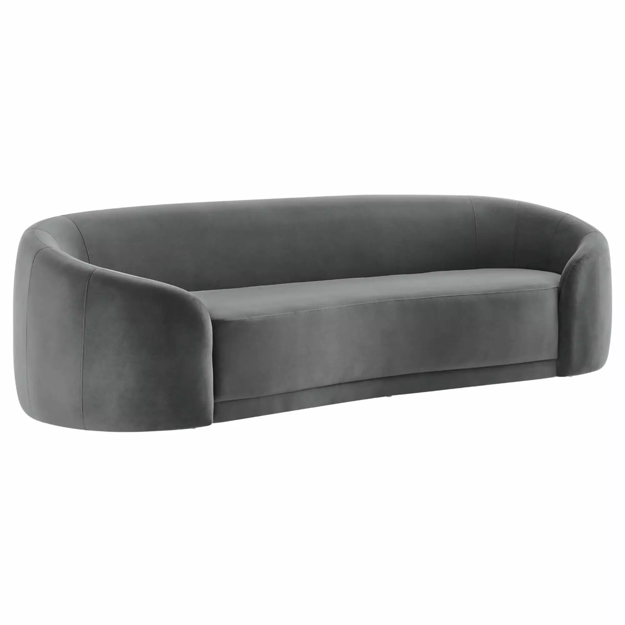 Modway Contessa Modern Performance Velvet & Foam Sofa in Gray