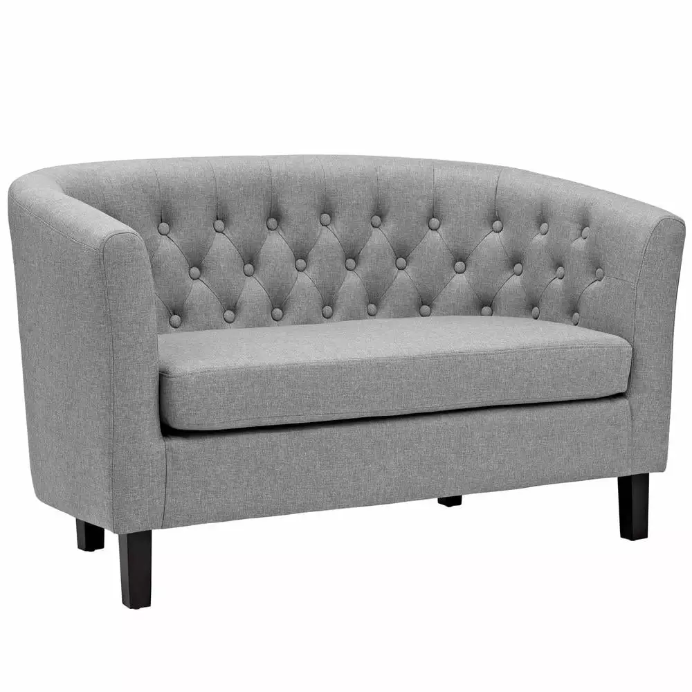 Modway Prospect Upholstered Fabric Loveseat in Light Gray