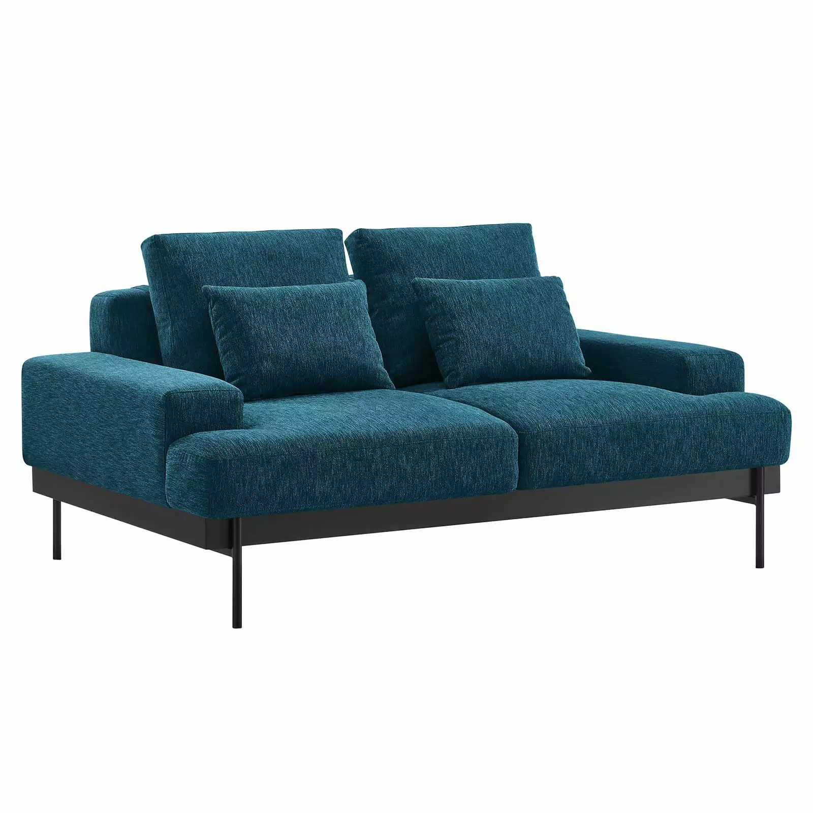 Modway Proximity Upholstered Polyester Fabric Loveseat in Azure Blue