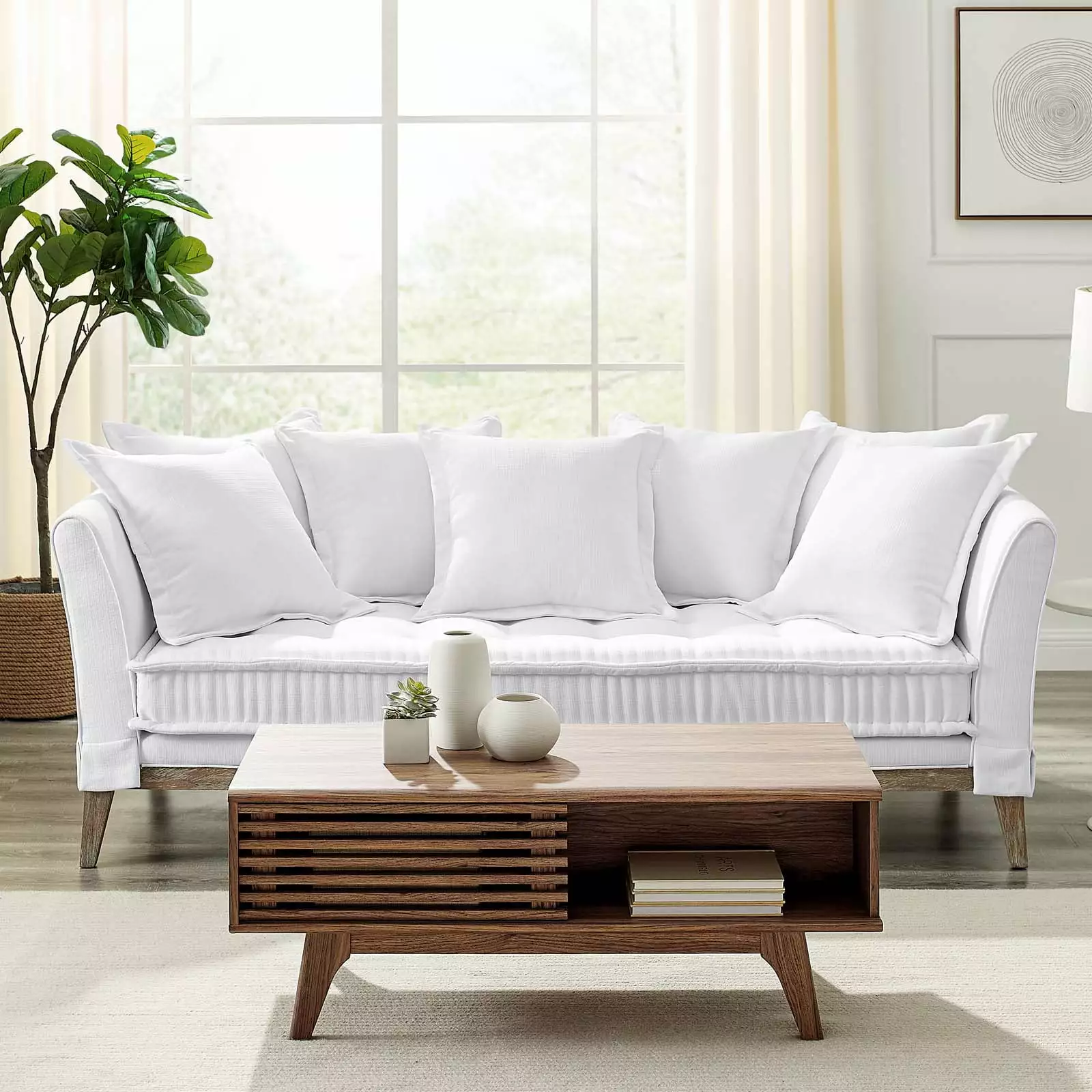 Modway Rowan Fabric Sofa in White