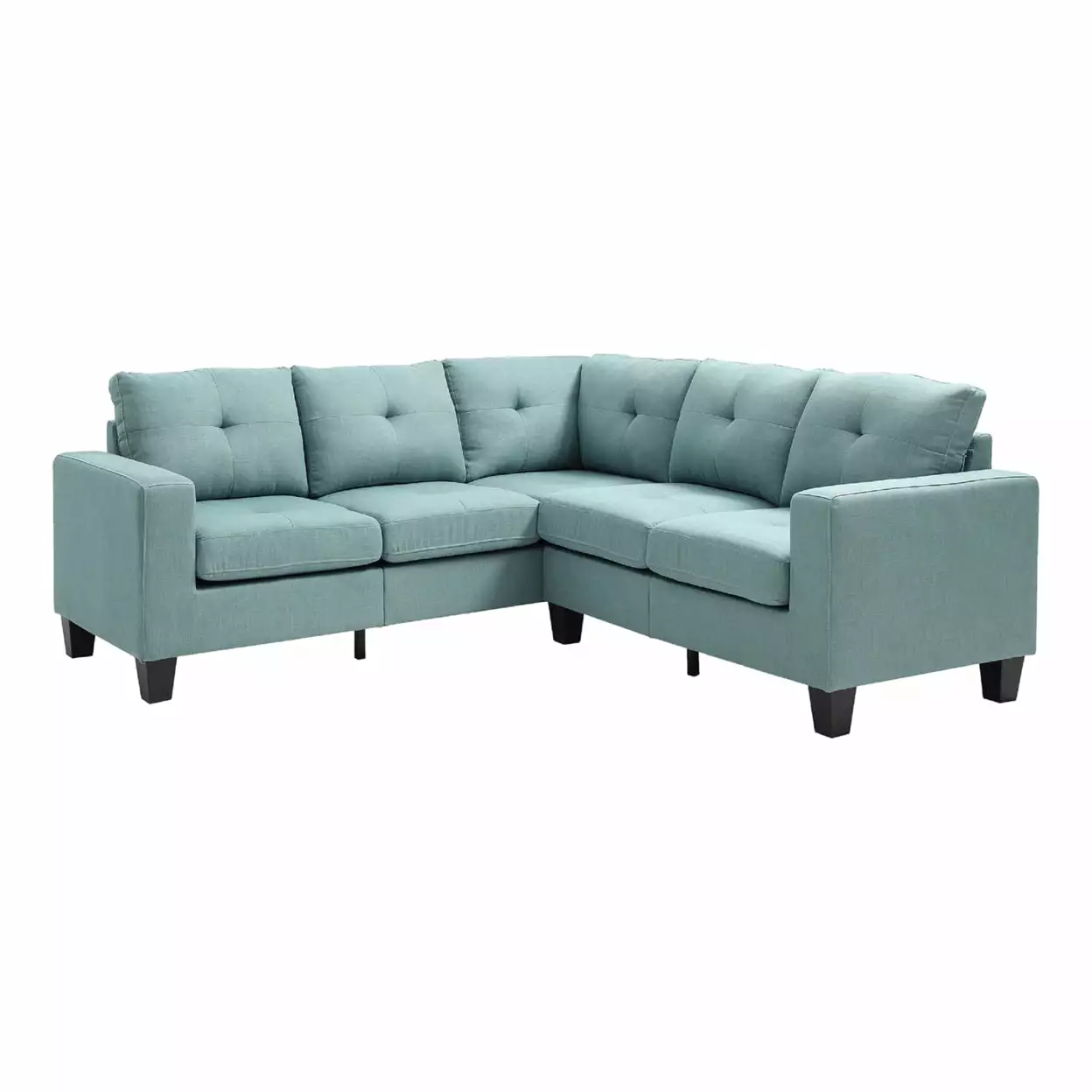 Newbury 82 In. W 2-Piece Polyester Twill L Shape Sectional Sofa In Teal