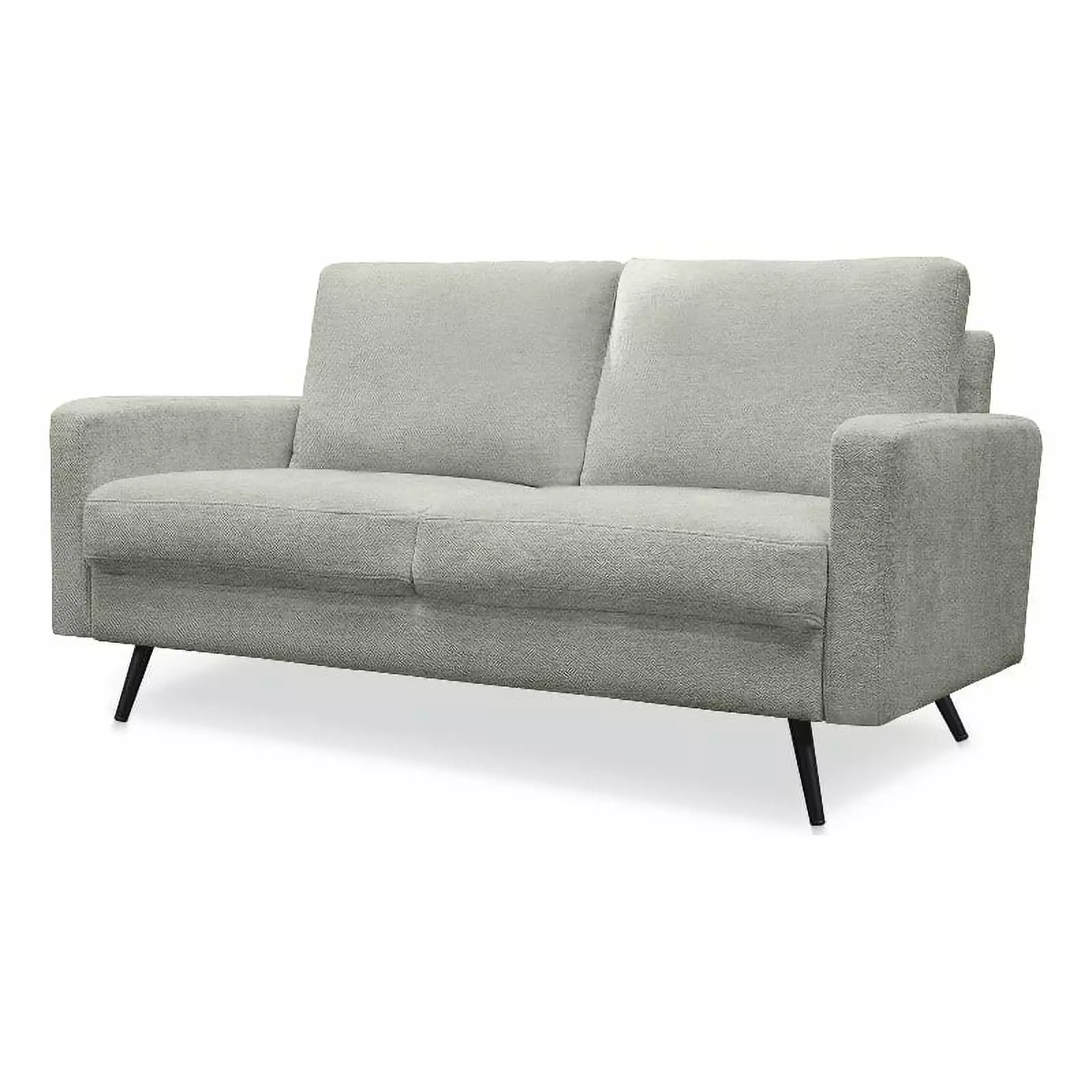 Pemberly Row 58 Upholstered Modern Fabric Loveseat in Beige