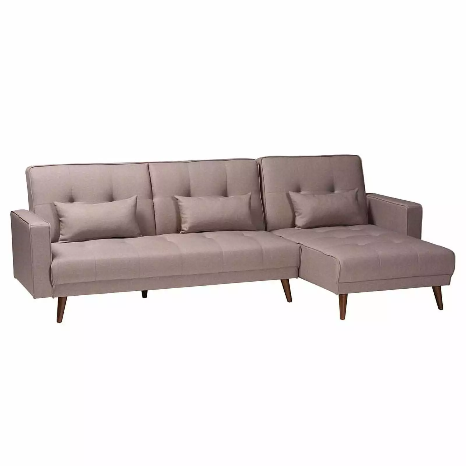 Pemberly Row Clay Fabric Upholstered Convertible Sleeper Sofa