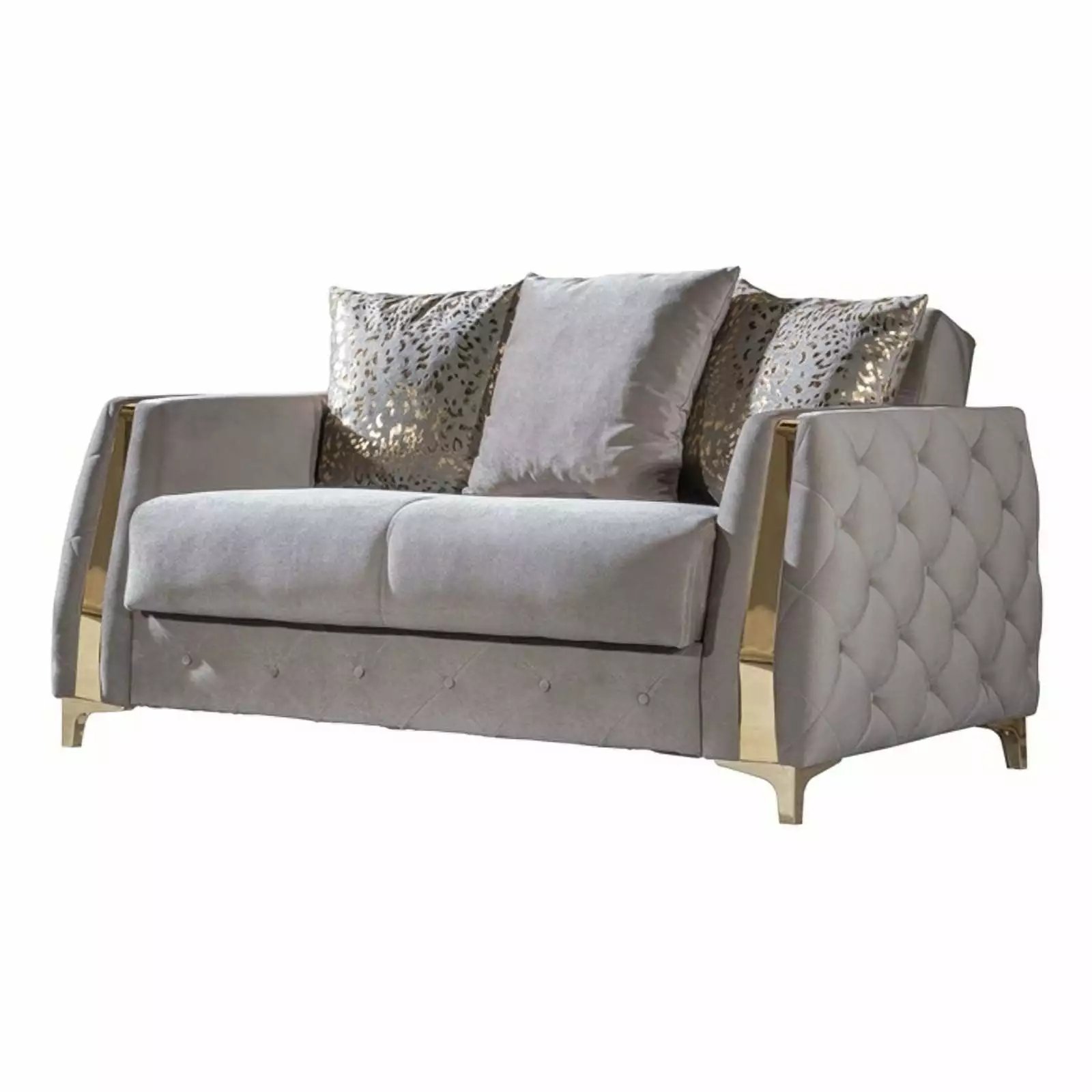 Pemberly Row Modern Loveseat Made with Wood & Under-seat Storage in Taupe