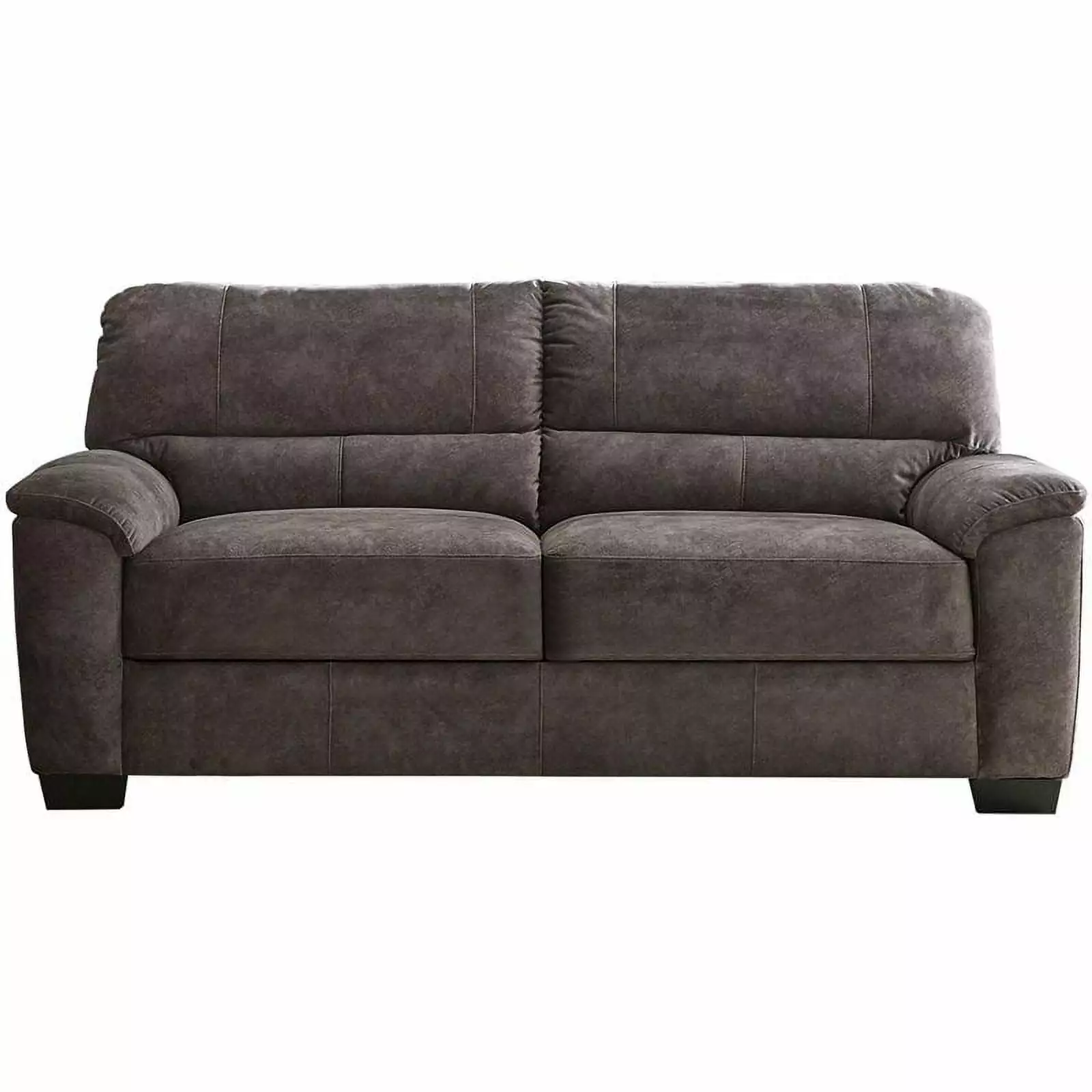 Pemberly Row Transitional Upholstered Pillow Top Arm Velvet Sofa in Gray