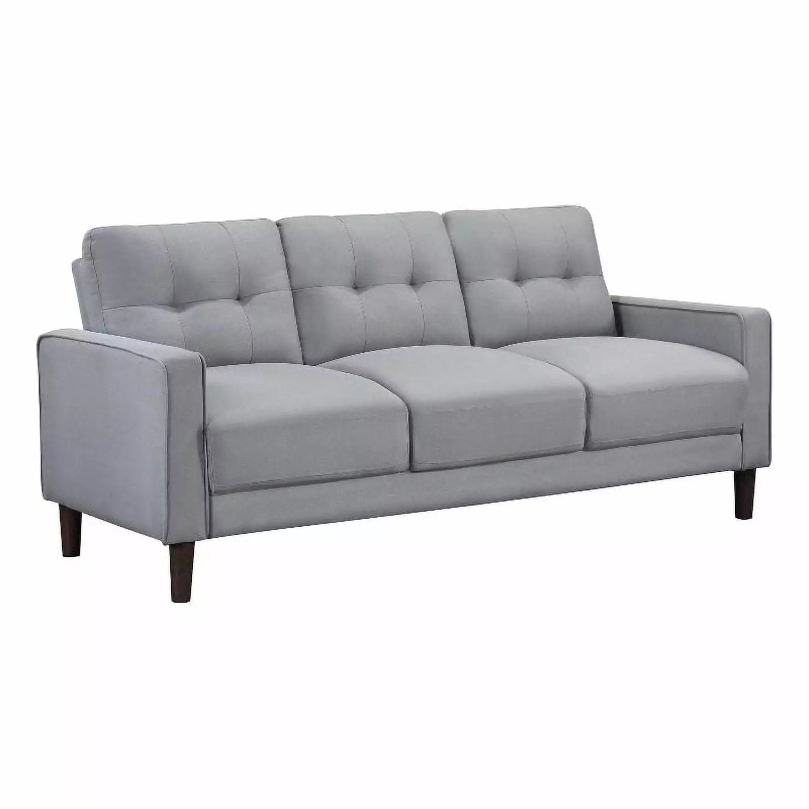 Pemberly Row Upholstered Fabric Sofa with Track Arms in Gray