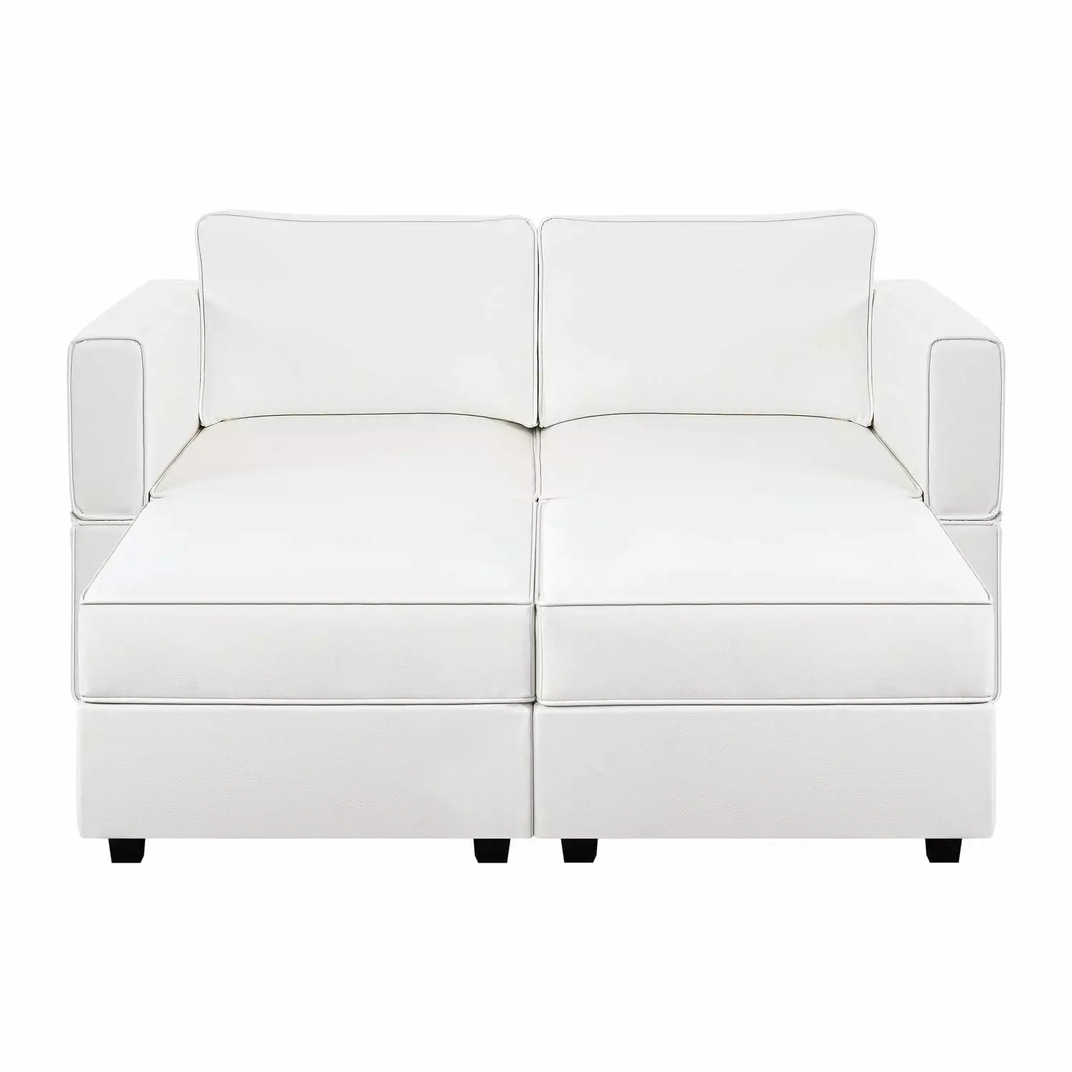 Sarah Small Modular Sofa Bed Sectional Sleeper Sofa Convertible Sectional Couch Bed Set Sleeper Couch. White. Air Leather