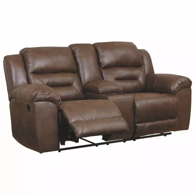 Signature Design by Ashley Stoneland Reclining Loveseat in Chocolate