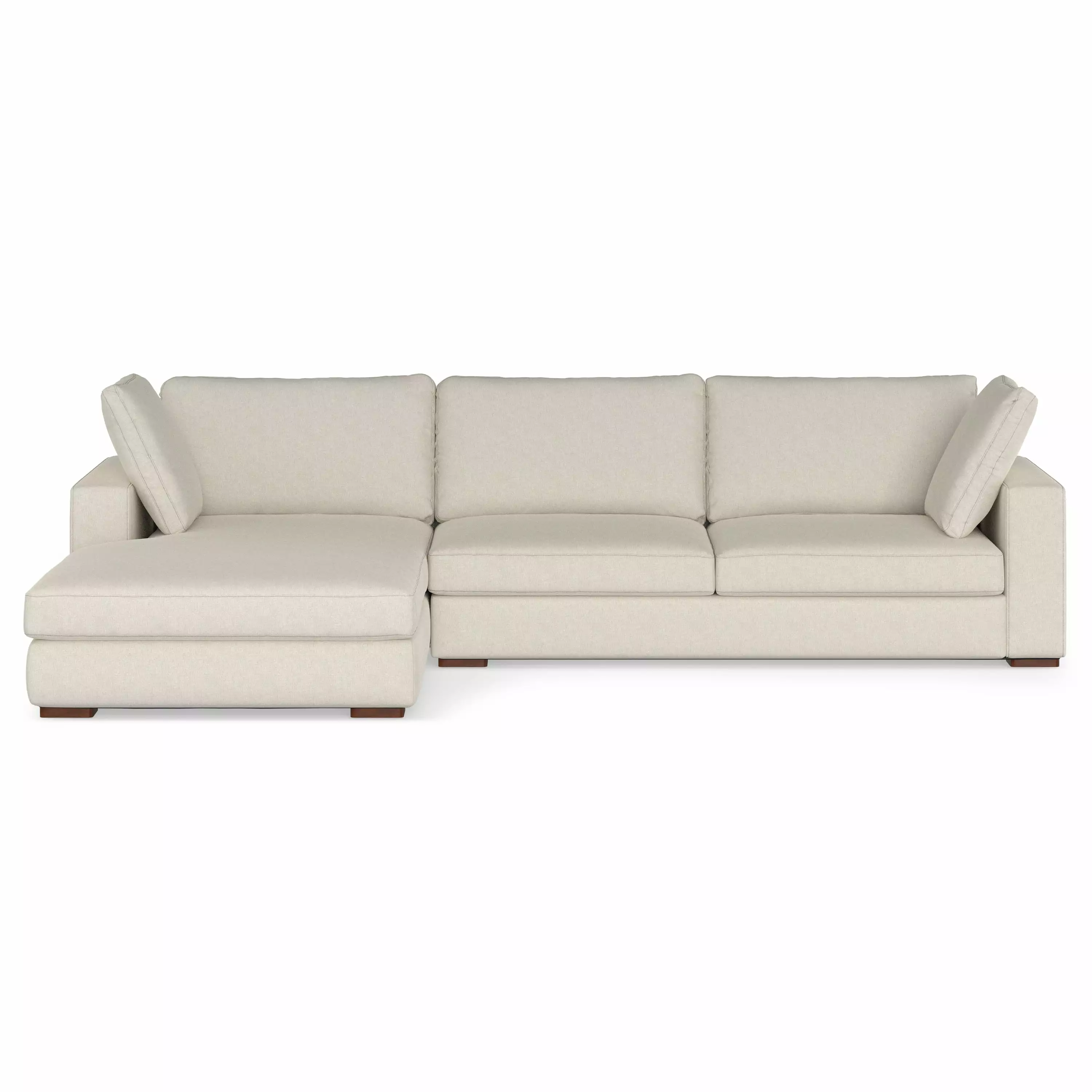 Simpli Home Charlie Left-Facing Sectional in Tightly Woven Performance Fabric