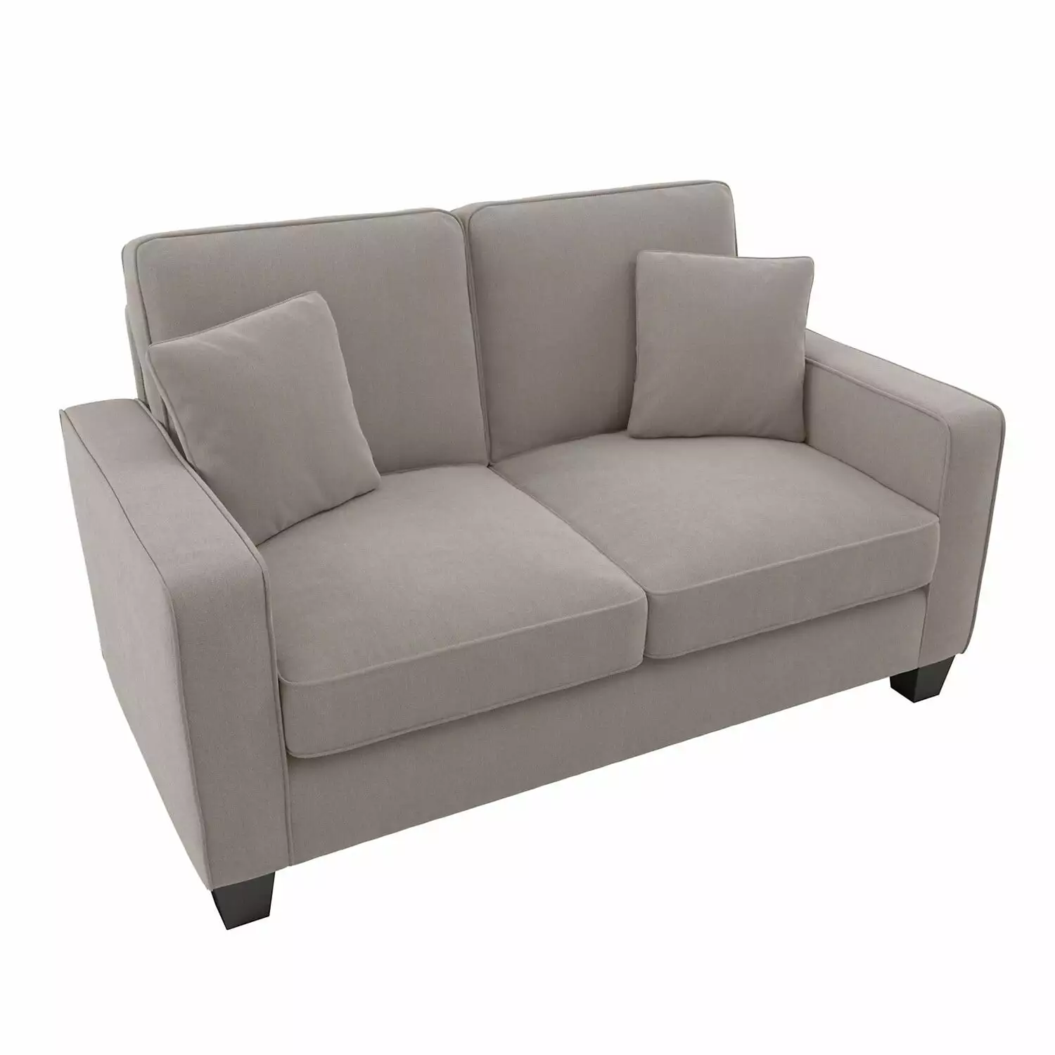 Stockton 61W Loveseat in Beige Herringbone Fabric