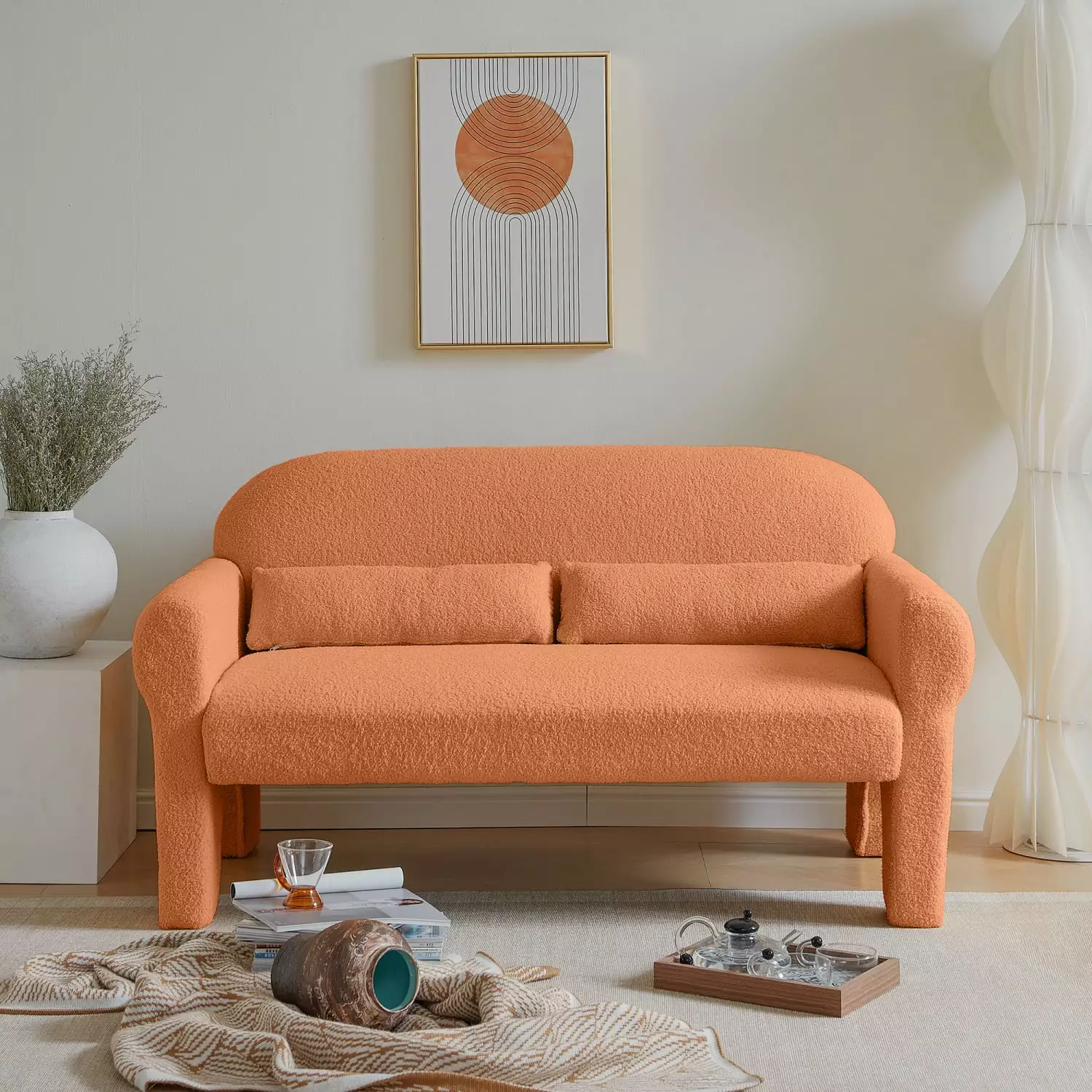 [VIDEO provided]modern boucle loveseat for Living room