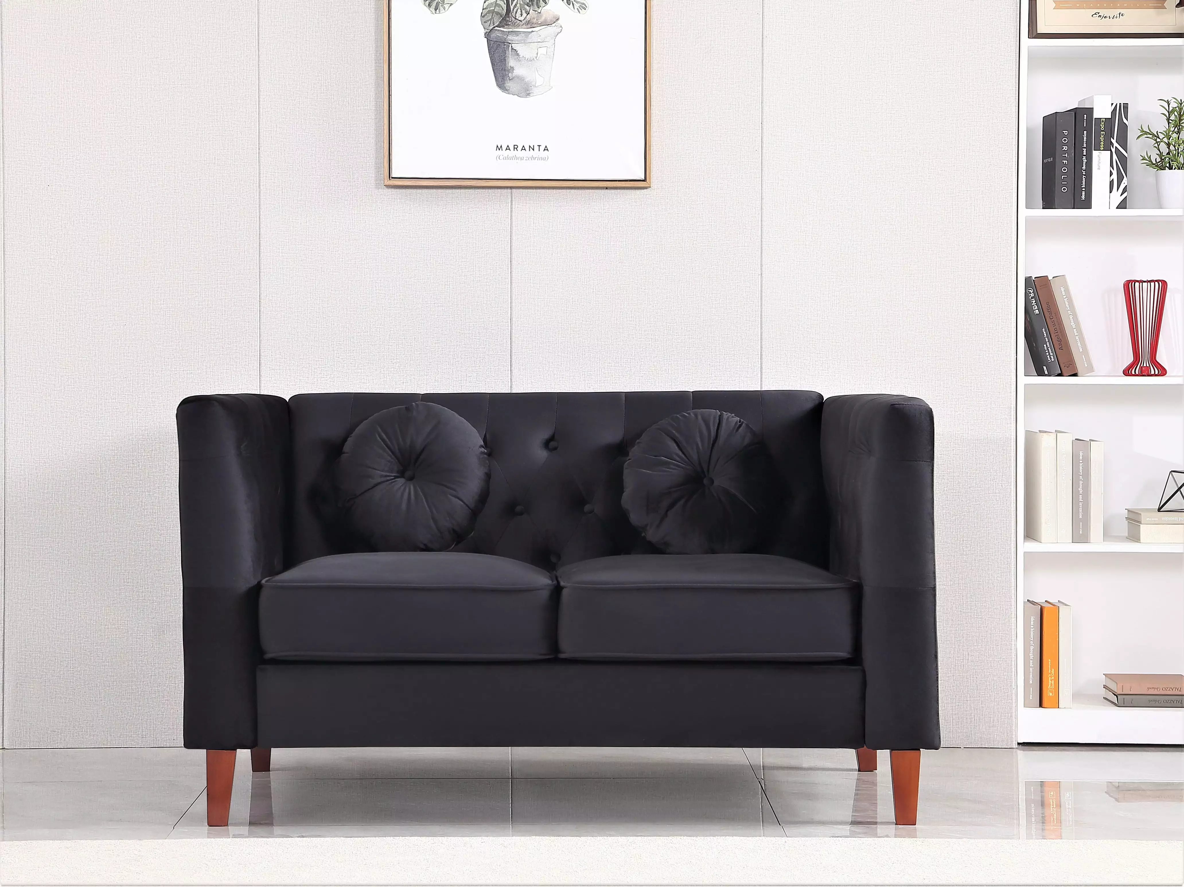 Uspridefurniture Loveseat. Black