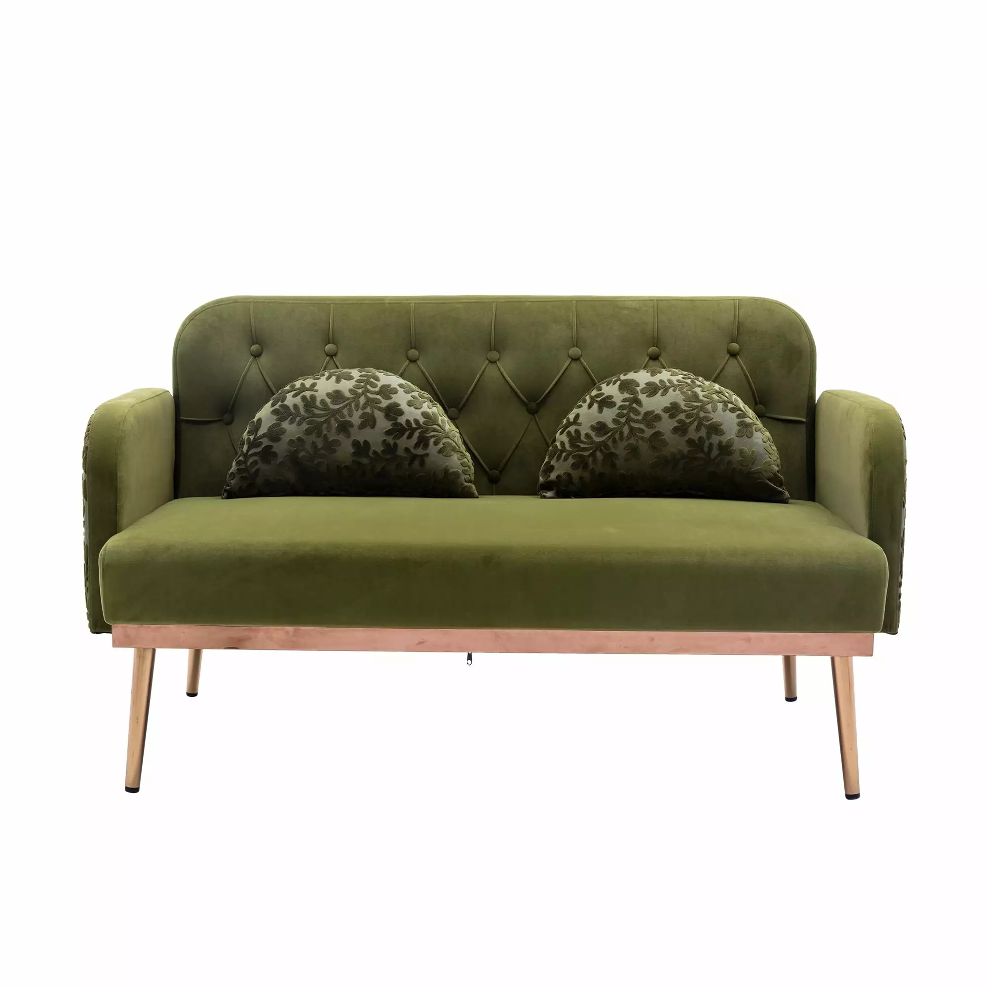 Velvet Sofa .loveseat sofa with metal feet Green