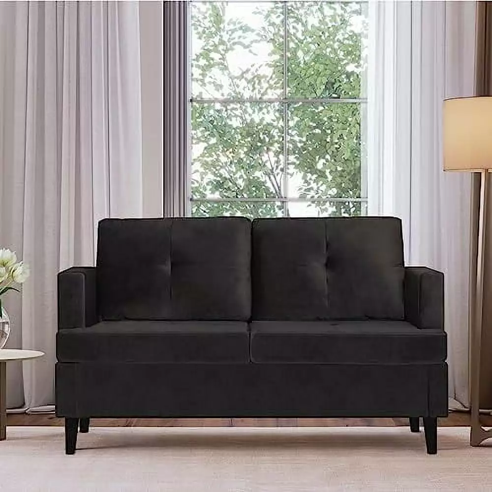 WTYNKAE 57" Small Loveseat Velvet Love Seat Small Couch for Small Spaces