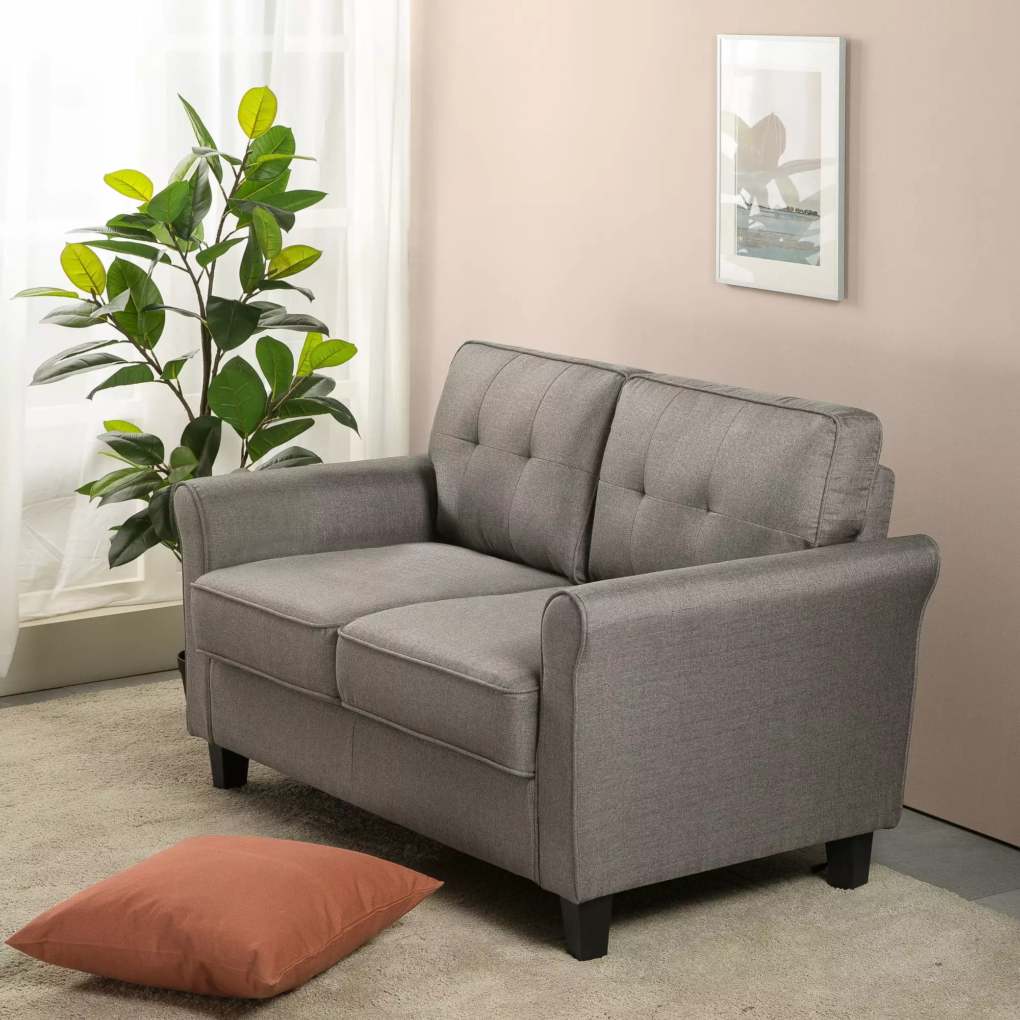 Zinus Sayan 2-Seater Loveseat. Sand Grey