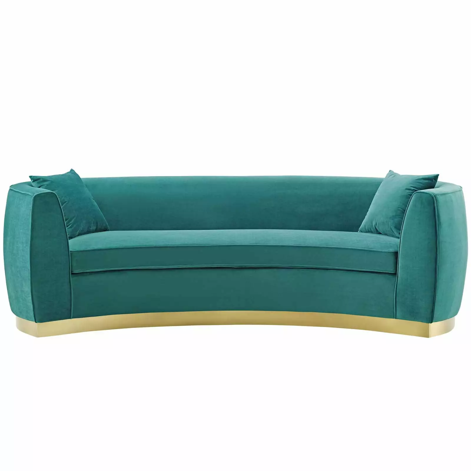 Contemporary Modern Urban Designer Living Room Lounge Club Lobby Sofa. Velvet Fabric Metal Steel. Aqua Blue