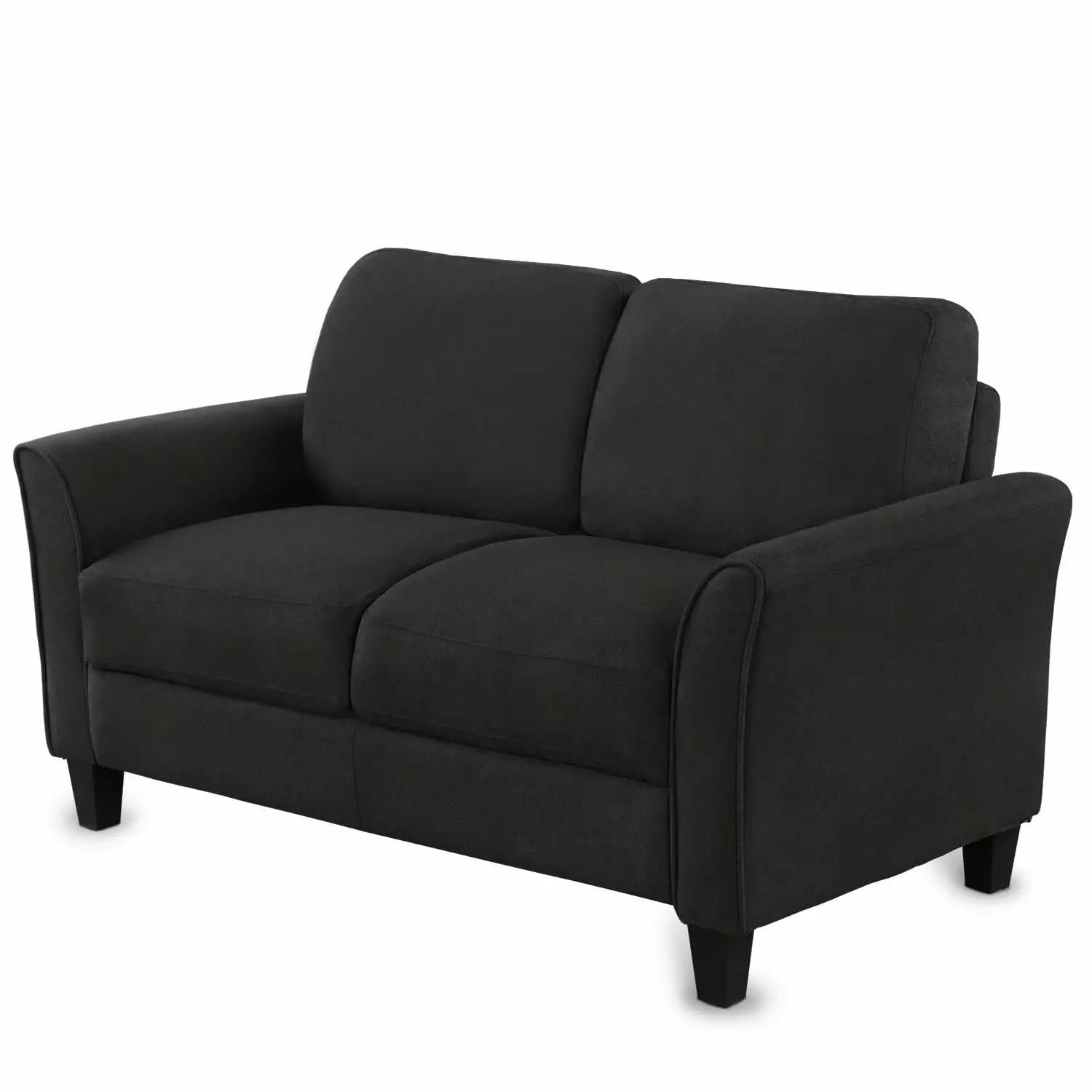 BaytoCare Living Room Furniture Love Seat Sofa Double Seat Sofa (Loveseat Chair)(Black)